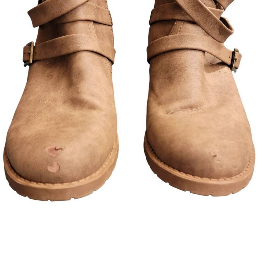 By Guess Brown Strappy Combat Boots - Picture 3 of 11